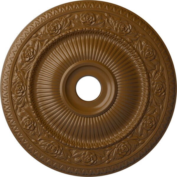 Ekena Millwork Logan Ceiling Medallion (Fits Canopies up to 6 1/8"), 24 1/4"OD x 3 7/8"ID x 2"P, Smokey Topaz CM24LO1STF - main